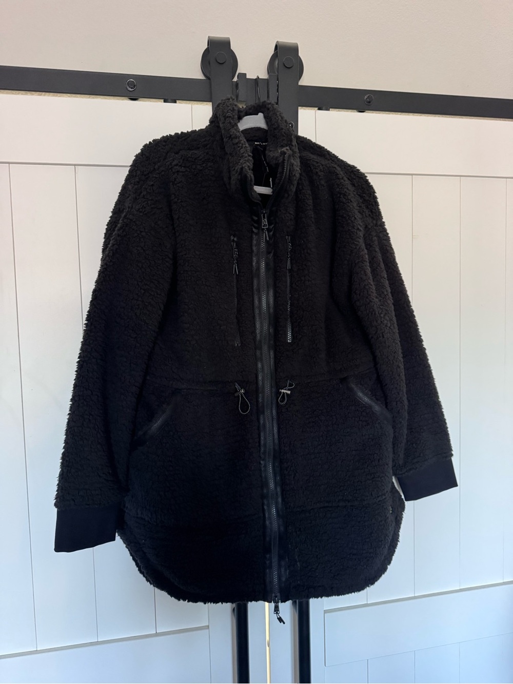 Krimson Klover XL Black Sherpa Zip-Up Coat for Women - Picture 3 of 9